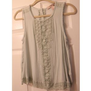 Forever 21 turquoise crochet tank shirt